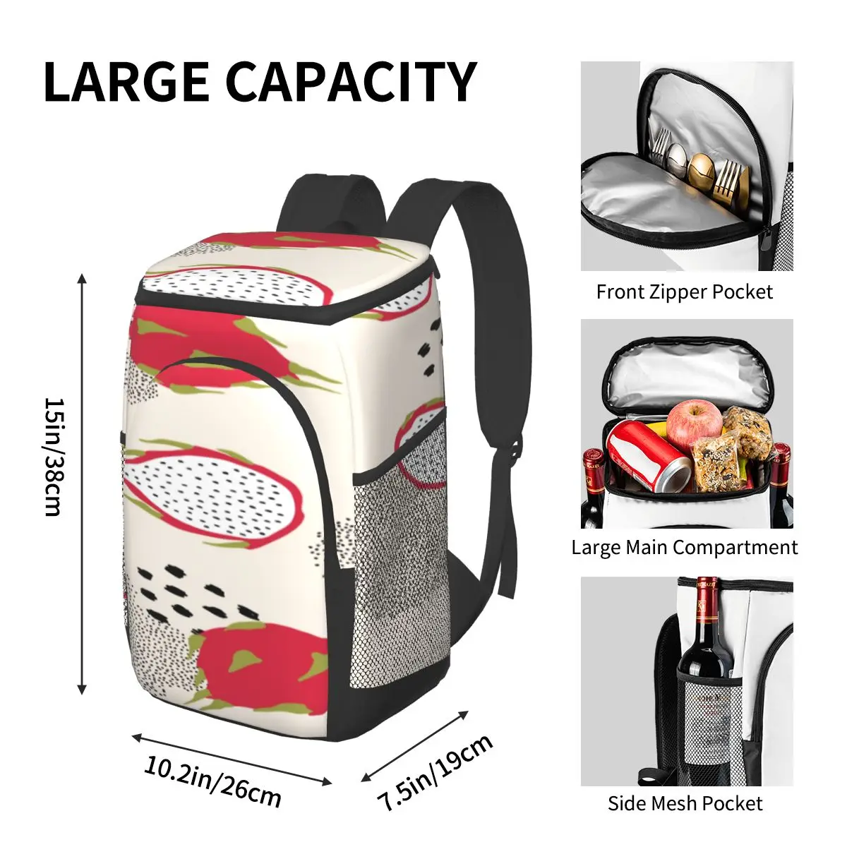 refrigerator bag dragon fruit soft large insulated cooler backpack thermal fridge travel beach beer bag free global shipping