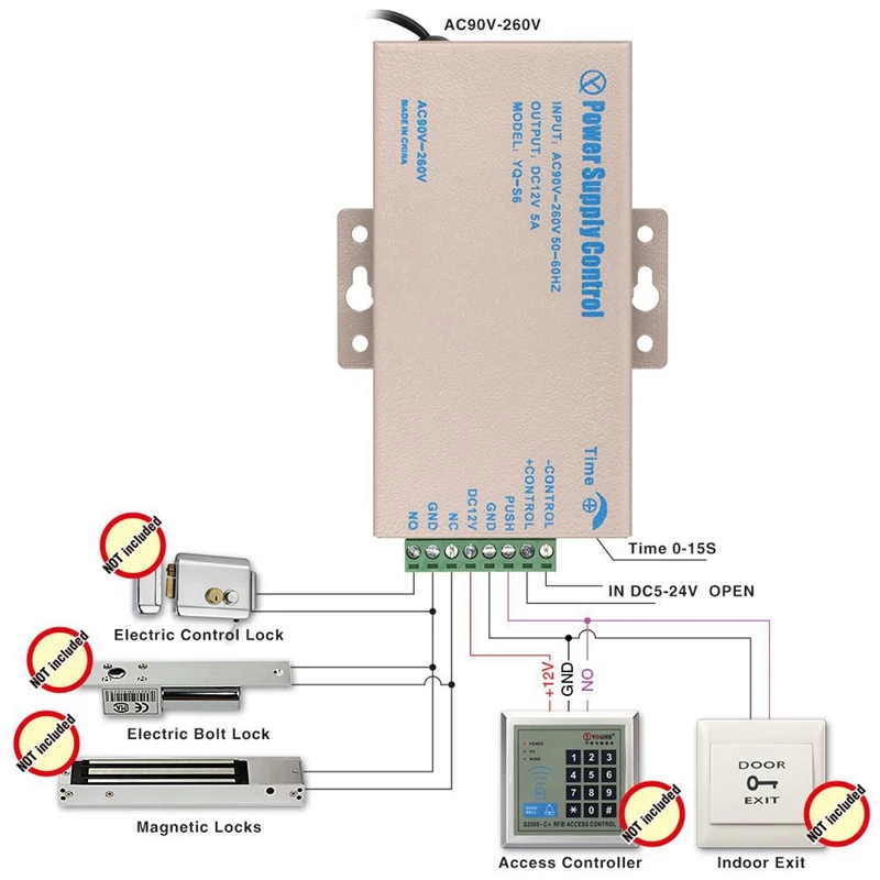 DC 12V 5A Access Control Power Supply AC 90-260V For Home Office Electric Door Lock Security System | Безопасность и защита