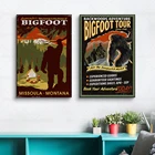 Bigfoot Tour постер Sasquatch Country винтажная Картина на холсте для домашнего декора