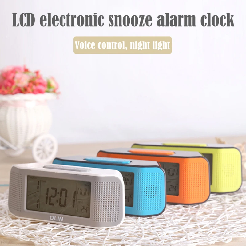 Новый Mute Walk lcd цифровой будильник звук сенсорное управление функция повтора