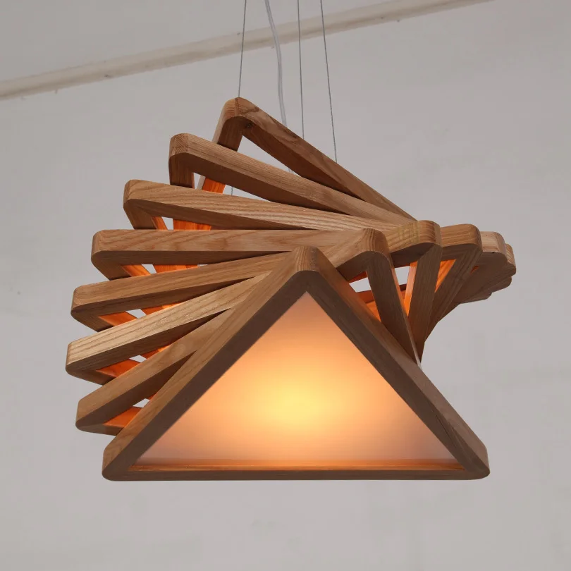 

Nordic Japanese Wood Pendant Light Dining Room Restaurant Bar Droplight Drop lustre pendente