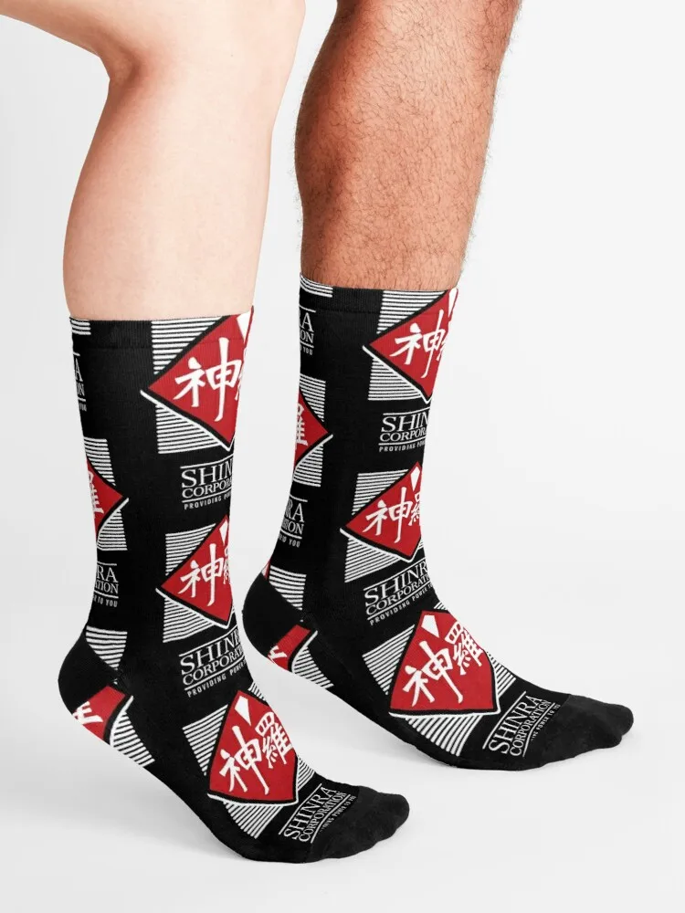 Final Fantasy Vii Shinra Corp T Shirt Crew Socks Black Ankle Women Best Mens Knee High | Женская одежда