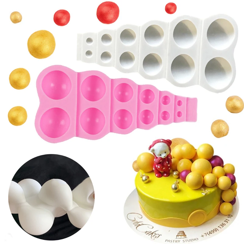 

Silicone Cake Model Chocolate Fudge Mold Large Small Multi Size Pearl Ball Shape DIY Baking Kitchen Baking Cake Tool Decoration^