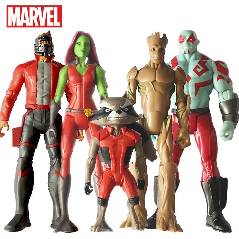

Marvel Guardians of the Galaxy Star-Lord Groot Gamora Rocket Raccoon Drax Action Figure Collection Toy For Kid Christmas