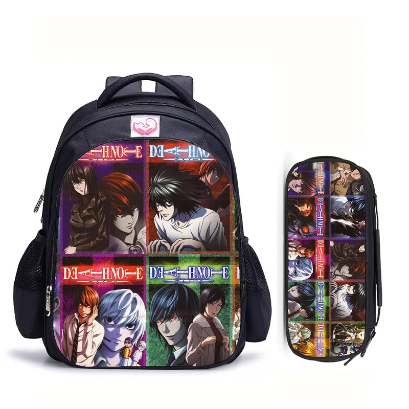 

16 Inch Anime Death Note Backpack Kids Boys Girls School Shoulder Bags Daily Bags Teenager Student College Mochila