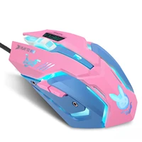 usb wired gaming mouse pink computer professional e sports mouse 2400 dpi colorful backlit silent mouse for lol data laptop pc