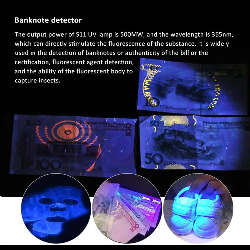 

MINI Flashlight Lumen Fluorescence Whitening Agent Detection Durable Plastic Keychain Flashlight