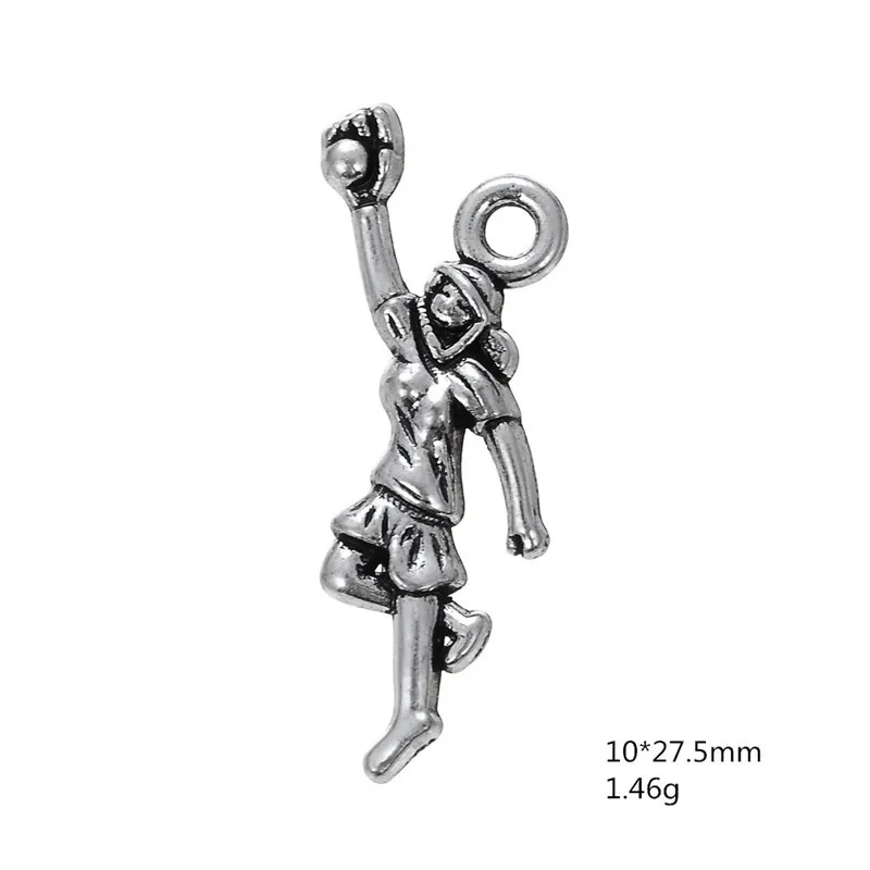 Спортивные Подвески Skyrim в виде софтбола античные посеребренные с одной стороны