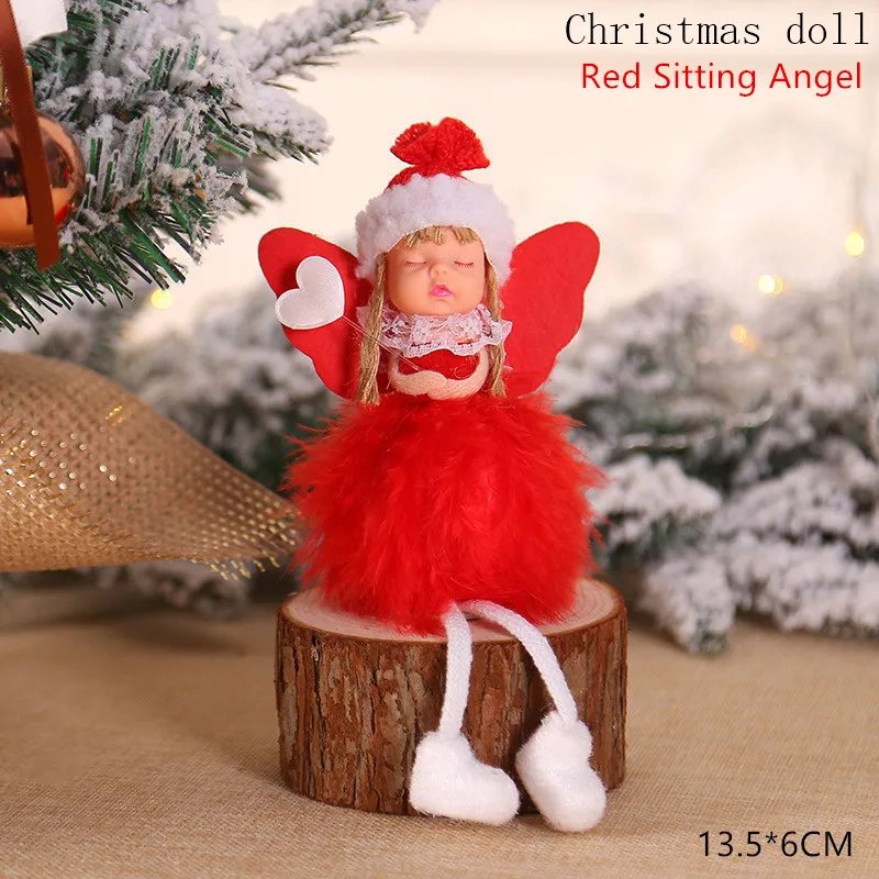 Red Sitting angel Рождественские украшения для дома 4 м Мерцающие Звезды бумажные гирлянды Рождественская елка кулон год подарок Noel Deco Navidad украшения - Цвет: Red Sitting angel