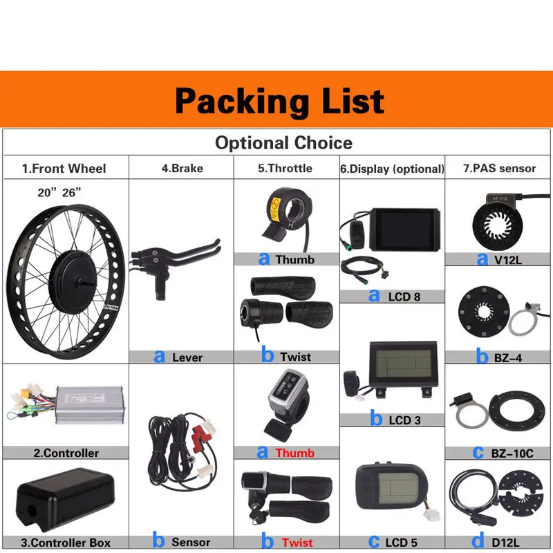 Fat Bike Front Wheel Electric Bicycle Kit 48V 1000W Snow Conversion kit 4.0 Bafang MXUS Hub Motor 20 inch 26 | Спорт и развлечения