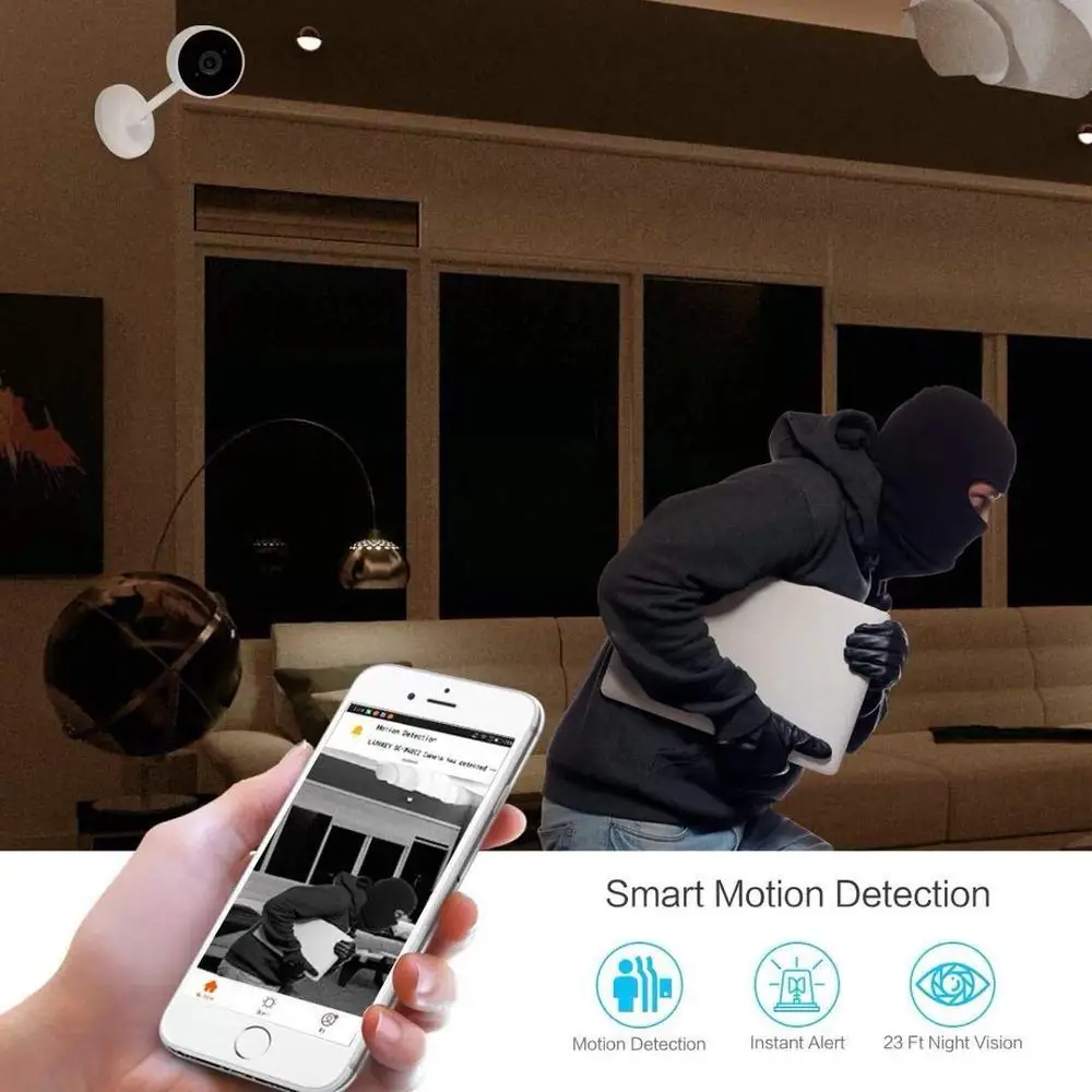 Умная Wi Fi камера 1080p беспроводная комнатная IP видеонаблюдения 2 4G с ночным