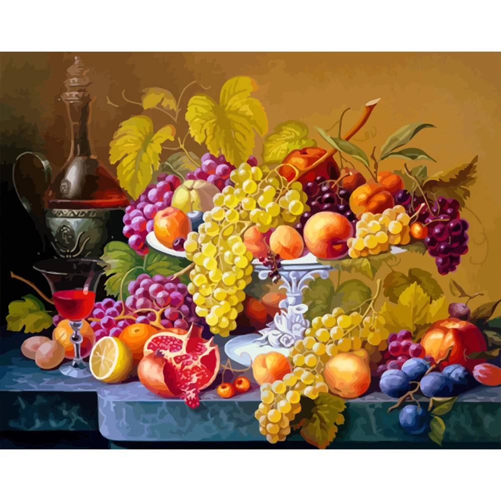 

40x50cm Painting By Numbers Fruit DIY Pictures On Canvas Painting For Living Room Wall Art Home Decoration gift