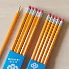10 шт. Желтый деревянные карандаши с ластика обычный карандаш студент карандаш для рисования скетчей пишущие инструменты школьные канцелярские принадлежности