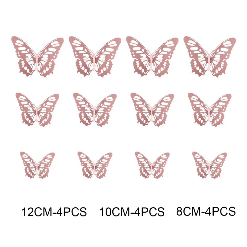 

12PCS 3D Butterfly Wall Sticker for Wedding Decoration living room window Home Decor Gold silver Butterflies Stickers
