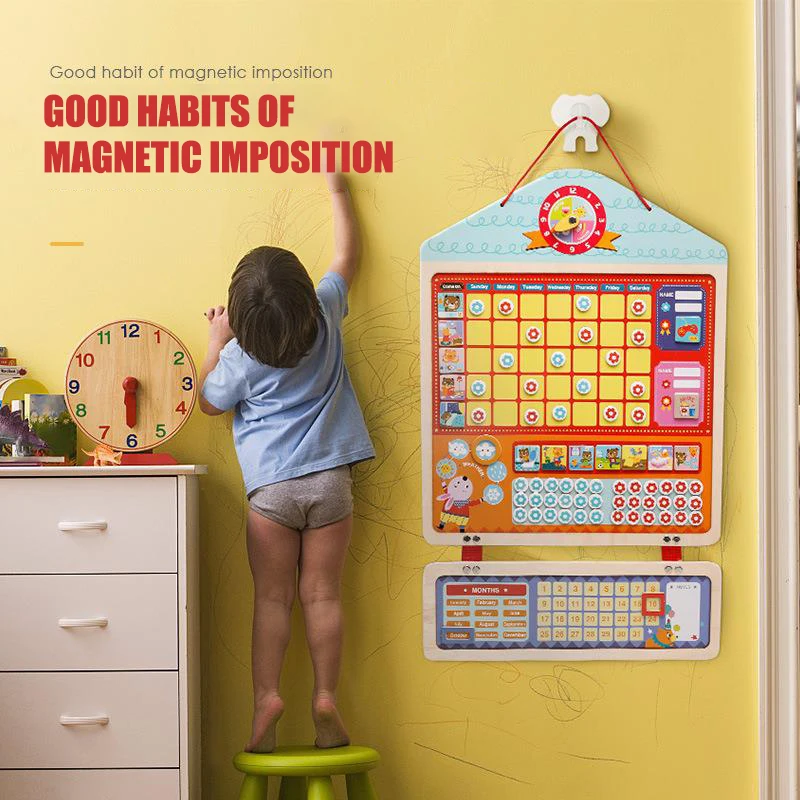 Новый деревянный магнитный календарь для награждения за активность расписание