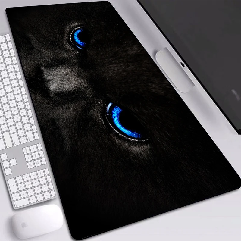 

Animal Black Cat Blue Eyes Printed Pad HD Wallpaper Play Mat Big Personality Custom Table Mat Mice Pad for LOL DOTA Playing