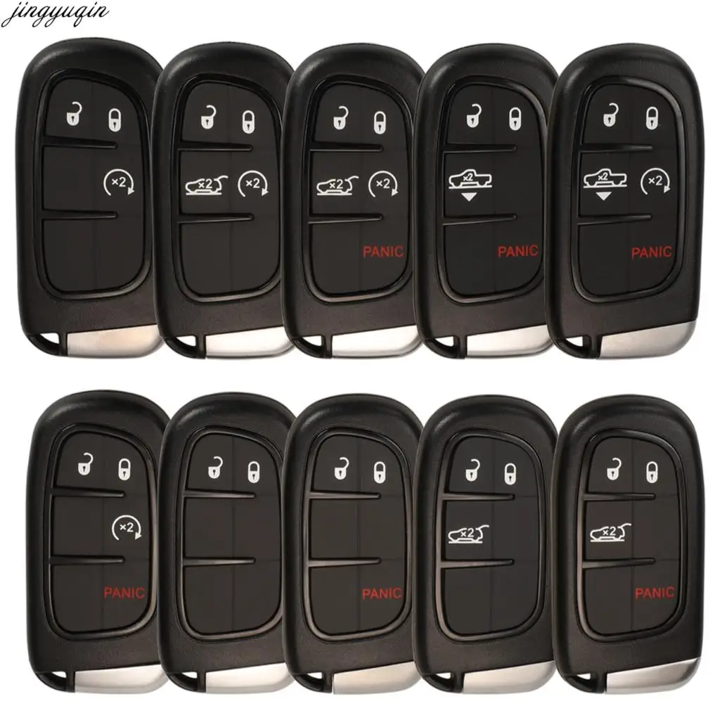 

Jingyuqin 5pcs Remote Car Key Case Shell For Jeep Grand Cherokee Dodge Ram 1500 Journey Dart Challenger Durango 2/3/4/5 Buttons