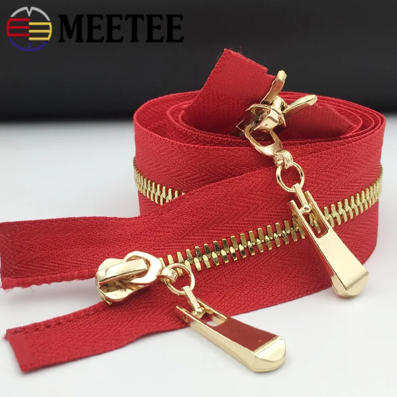 Meetee 1 шт. 5 # двойные слайдеры Металлические молнии новая молния для шитья пуховое