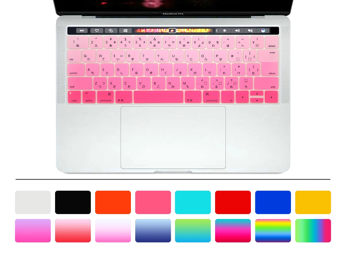 Чехол для клавиатуры HRH с японскими животными Омбре радуга Mac Pro 13 дюймов 15 A1706 A1707