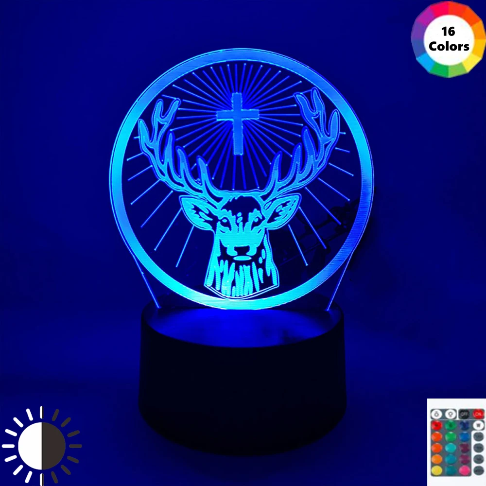 

3D Jagermeister RGB лампа Декор Бар настросветильник Рождество День рождения подарок украшение комната спальня причудливый стол USB голограмма
