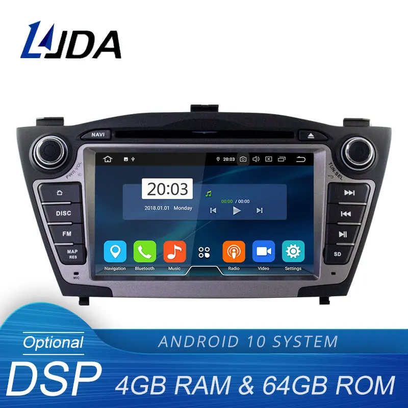 Автомобильный DVD-плеер LJDA Android 10 0 для Hyundai Tucson/IX35 2011 2012 2013 GPS Navi Stereo 2 Din