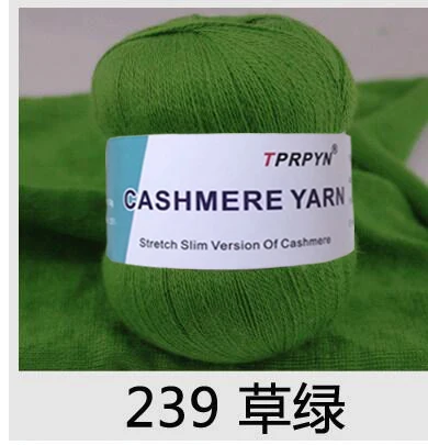 TPRPYN 300 г = 6 шт. мягкая гладкая натуральная кашемировая пряжа, шерстяная нить для ручного вязания, пряжа, свитер, шарфы, сделай сам, Детская шерсть - Цвет: 239 grass green