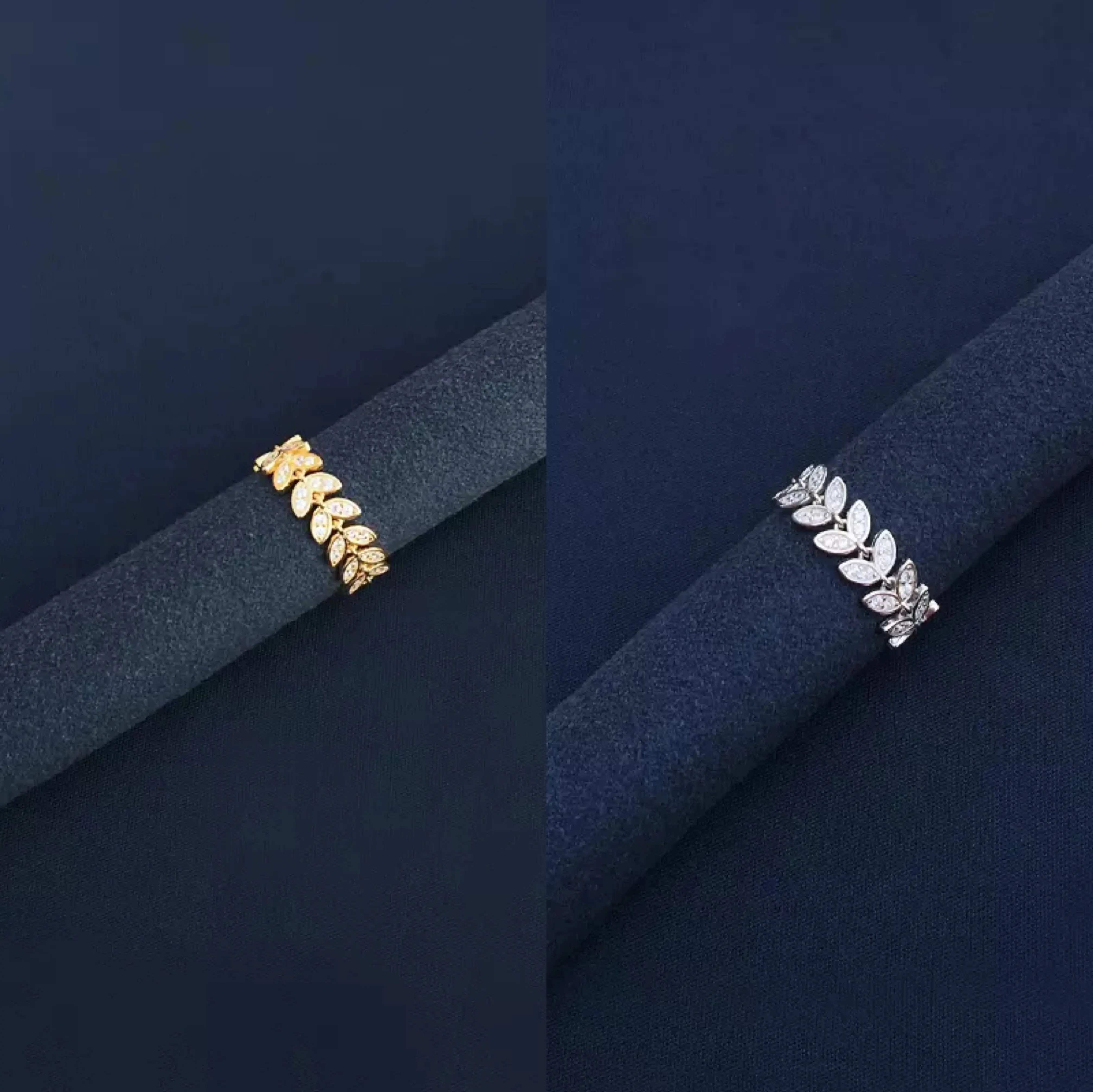 

s925 sterling silver new golden yellow palm leaf ring female fashion light luxury chain small leaf ring For Women Gift Jewelry