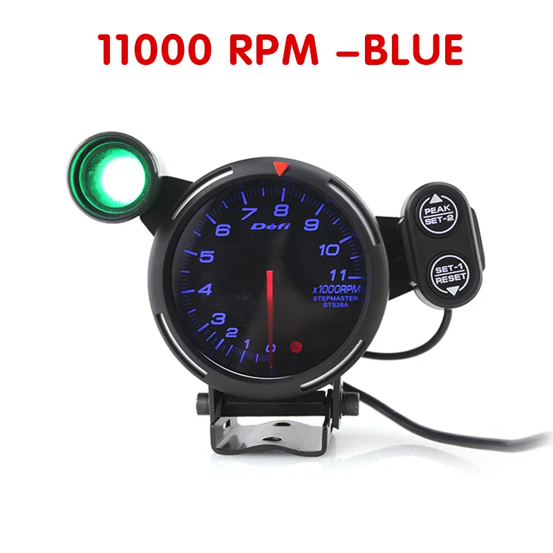 11000RPM-blue Новая обновленная версия 9000 об/мин 11000 об/мин 80 мм светодиодный Тахометр гоночный автомобиль переоборудованный инструмент тахометр с сигнальной лампой - Цвет: 11000RPM-blue