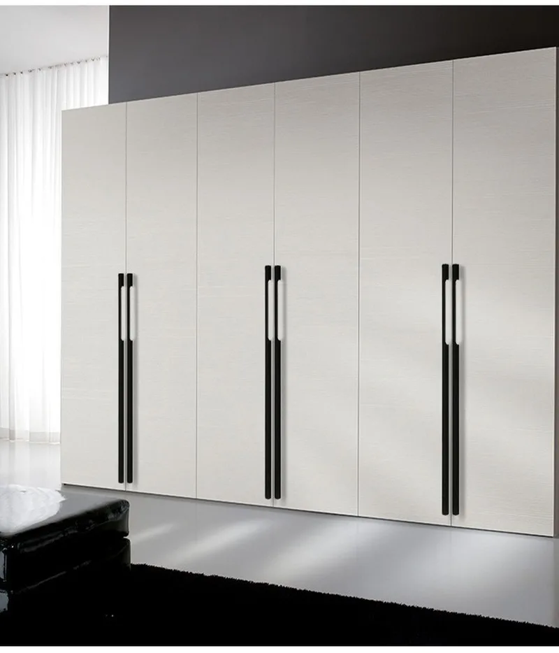 

Modern and Simple Aluminum Alloy Door Handle American Black Shoe Cabinet Wardrobe Cabinet Extension Door Handle