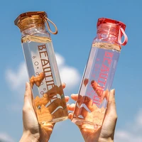 350550ml glass water bottle korean sports portable bottle leakproof travel carrying for drinkware outdoor student cup