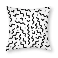 retro memphis pattern seamless background black vector decorative solid color cushion covers cotton sofa throw pillow cover case