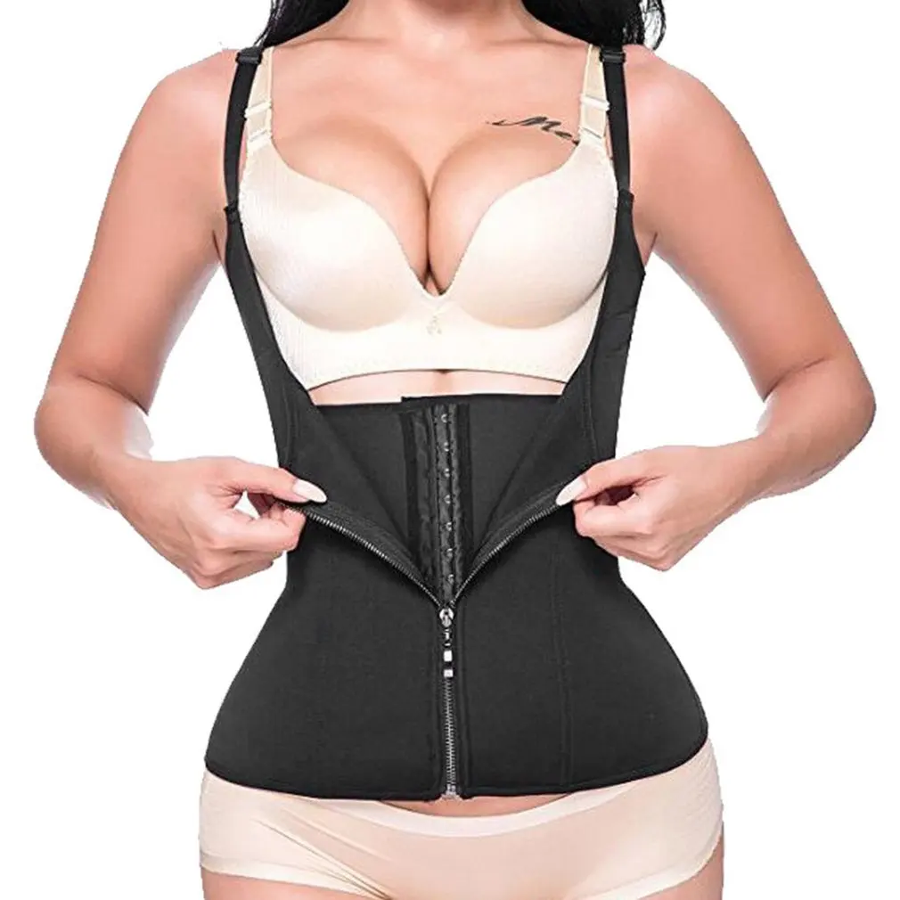 

Женский тренировочный жилет с эффектом пуш-ап, пояс для живота, Корректирующее белье для талии, корсет на молнии, жилет, женское моделирующе...