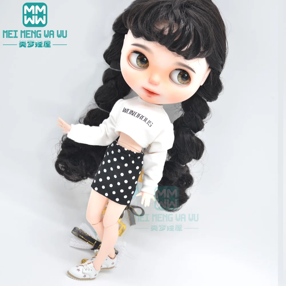 Одежда для куклы Blyth спортивный свитер повседневные брюки кожаная обувь кукла