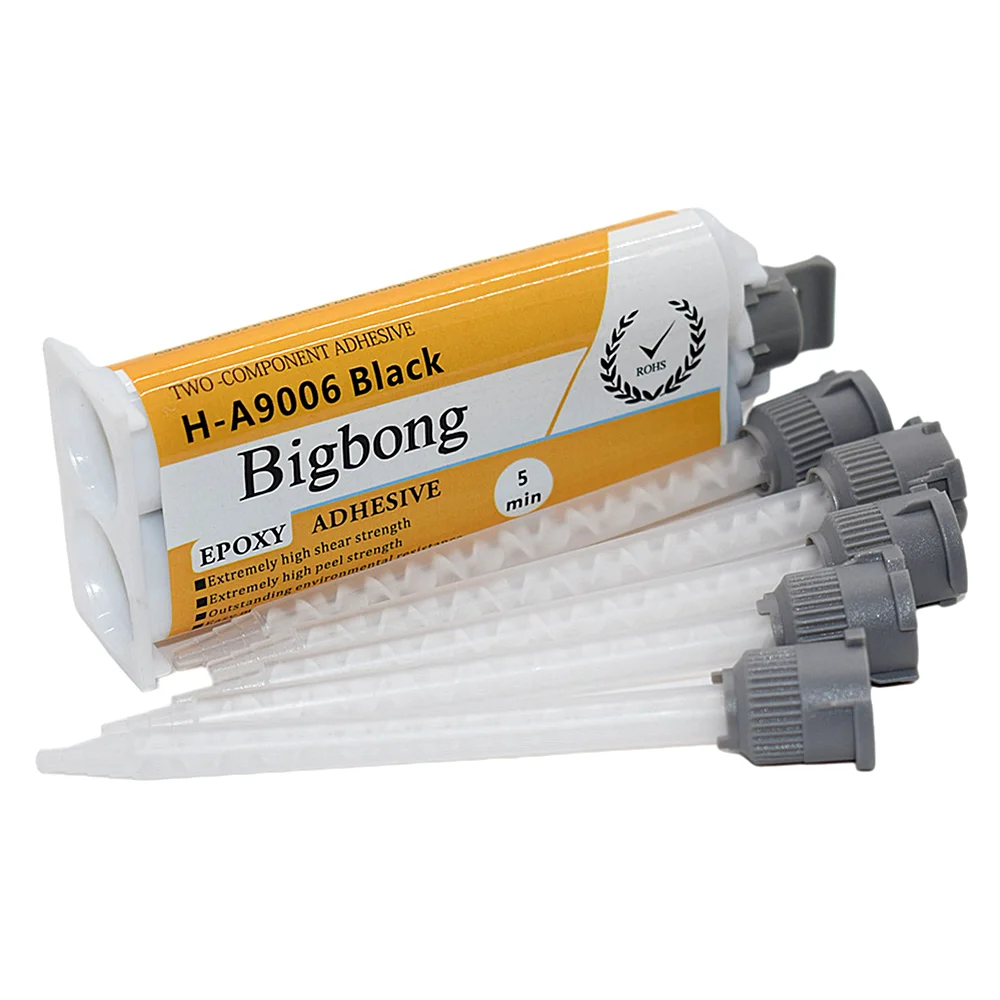

50ml 1:1 AB Epoxy Adhesive Glue Two-Component Black AB Glues Resin Strong Adhesives with 5pc Mixed Tube 1:1 Static Mixing Nozzle
