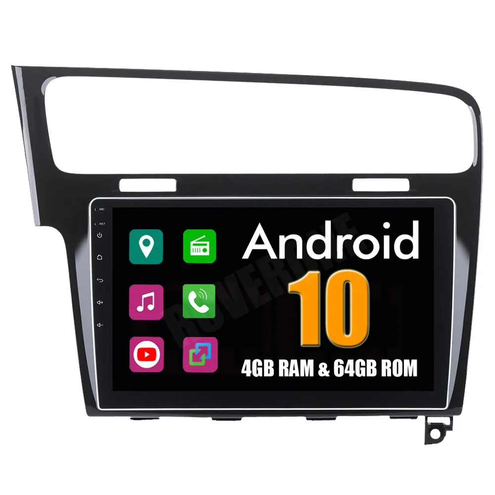 Автомагнитола мультимедийный плеер для Volkswagen VW Golf 7 MK7 VII 2013 2014 Octa Core Android 10