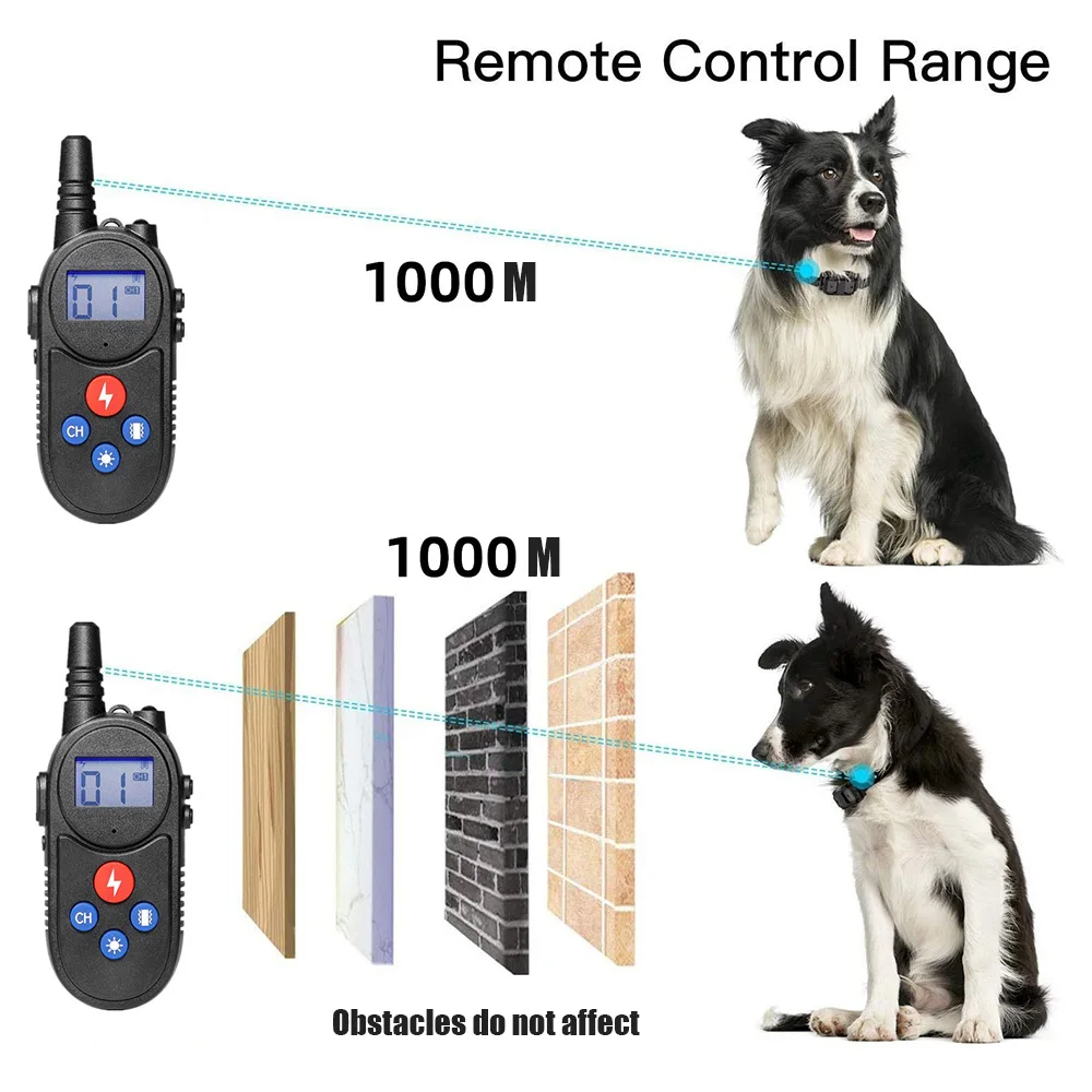 

Electric Dog Training Collar Waterproof Electric Shock Vibration Sound Dogs Bark Collar For Dog Pet Supplies Dog Training Collar