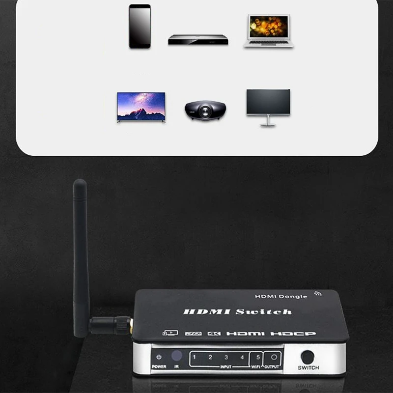 Беспроводной мультимедийный проигрыватель 1080P HDMI 2 4G и телефон двухдиапазонный Wi