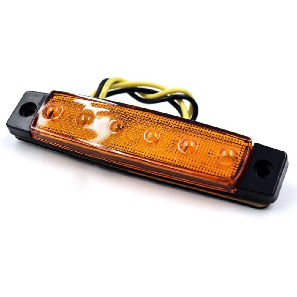 

30Pcs 12V 6 LED Side Marker Indicators Lights Lamp for Car Truck Trailer Lorry (Red, Yellow and White)