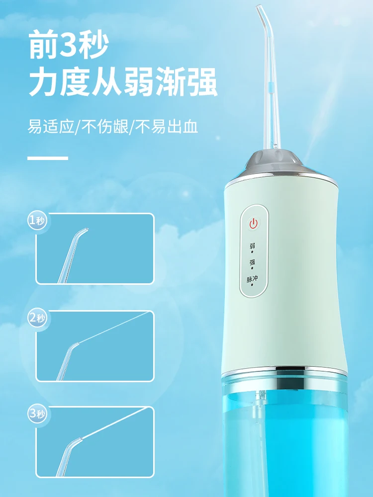 

Flushing Device Electric Pulse Scaler Strong Water Pressure Flossing Cleaning Teeth Household Portable Flushing Device