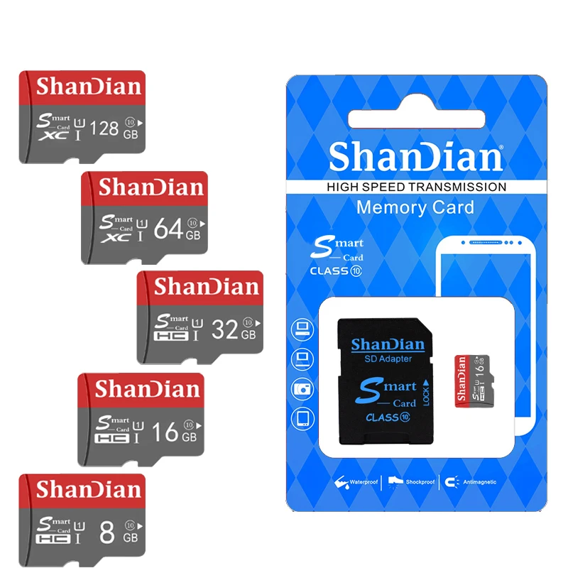 ShanDian Original Micro SD Card 64GB Class 10 Memory microSD 8GB 16GB 32GB TF microSDHC/SDXC for Smartphone/Tablet PC | Компьютеры и