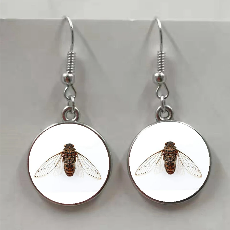 Модные психоделические серьги цикады с насекомыми на удачу уникальные супер