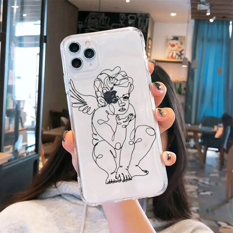 

Funny Face Abstract Cartoon Phone Case Transparent soft For iphone 5 6 7 8 11 12 s c se plus mini x xs xr pro max