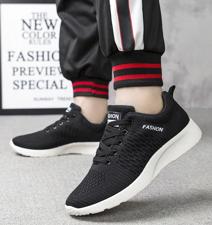

Running Shoes 2021 summer new running casual flying woven Korean sneakers student men's sports shoes