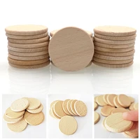 10pcs round disc unfinished wood circle pieces diy pendant accessories cutouts ornaments craft supplies home handmade decoration