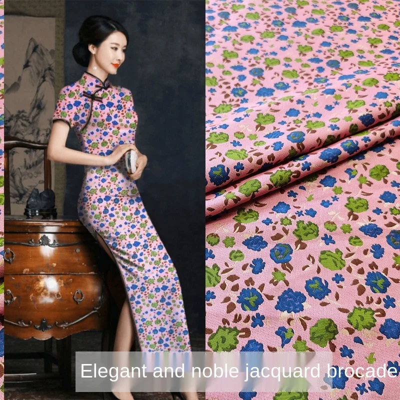 

Elegant and fashionable floral yarn-dyed cheongsam, brocade fabric, dress, windbreaker, jacquard fabric, high quality