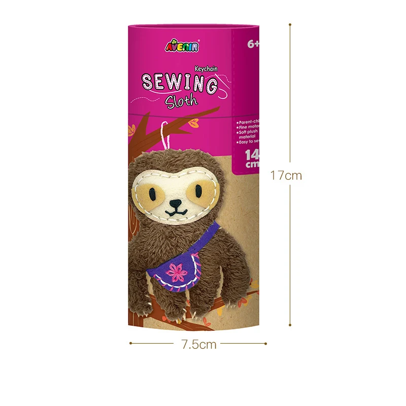 Sloth DIY сшить свой собственный искусство милые игрушки ручной работы олень Единорог Сова Ленивец Пингвин Edu-play Подарки Девочка День рождения Дети Обучение шитье куклы - Цвет: Sloth