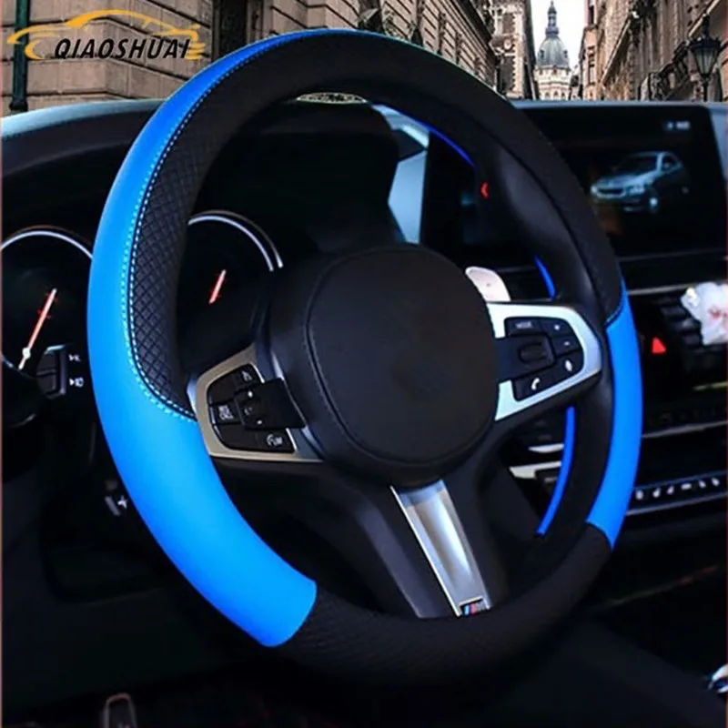 

Universal Car Steering Wheel Cover Skidproof Auto Steering- Wheel Cover Anti-Slip Embossing Leather Car-styling Car Accessories