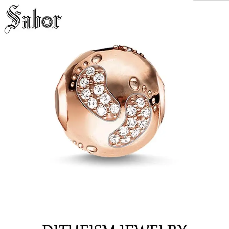 Ювелирные изделия DIY бисер детский отпечаток розового золота цвет серебряный