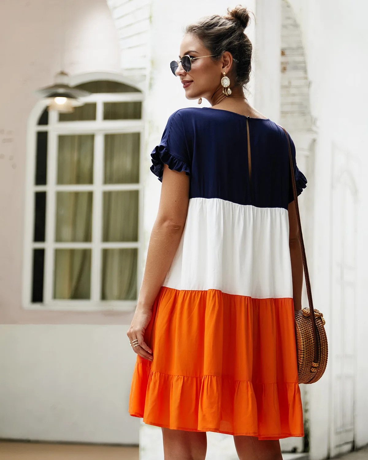 

Plus Size Women Clothing Summer Dress Casual O-Neck Short Sleeve Striped Slim Bodycon Dress Female Pockets Cotton Dress