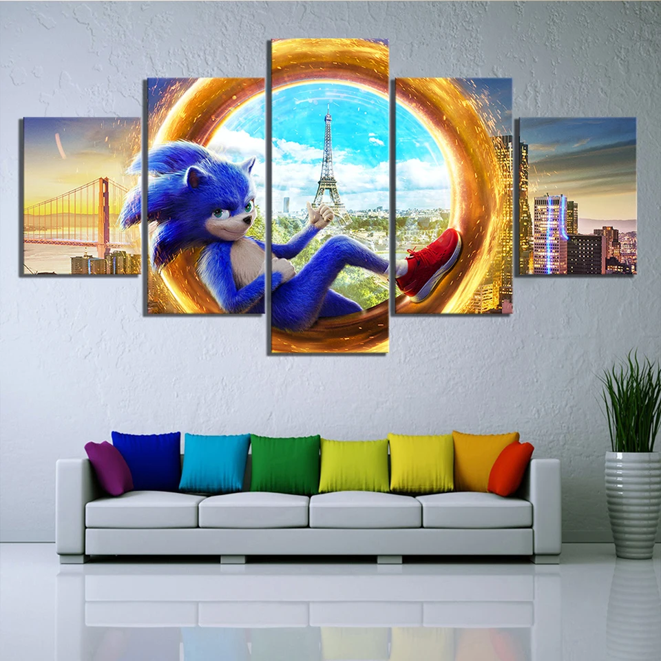 5 шт. 5d алмазная картина Соник Ежик полный квадратный круглый бриллиант стразы